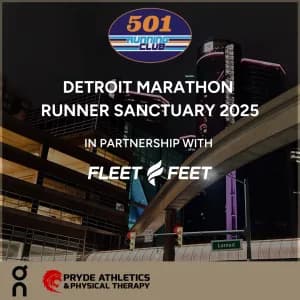 Detroit Marathon Pre & Post-Race Sanctuary at the Fort Pontchartrain Hotel Downtown Presented By 501 Running Club In Partnership With Fleet Feet 2026 logo