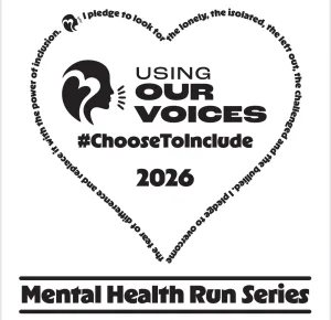 Using our Voices" Mental Health Run- Patchogue-Medford 2026 logo