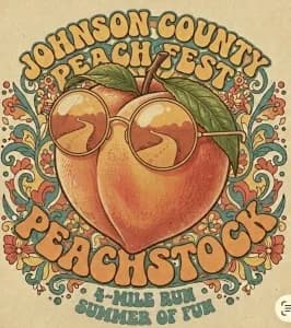 Johnson Co Peach Fest 4 miler 2026 logo