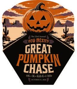 NM GREAT PUMPKIN CHASE 10K, 5K, 1-MILE WALK, KIDS K and INFLATABLE COSTUME MAD DASH 2026 logo