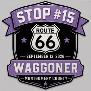 Solidarity Sidekick Down Route 66 – Stop 15– Waggoner 6.6K 2026 logo