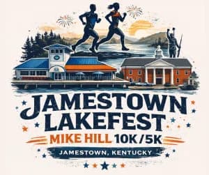 Jamestown Lakefest Mike Hill 10k/5k 2026 logo