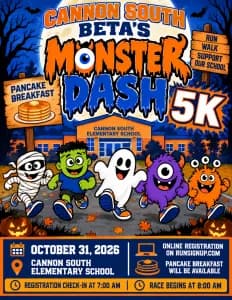 Cannon South Elementary Beta Club's Monster Dash 5K 2026 logo