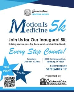 Cornerstone Orthopedic Institute Inaugural Motion is Medicine 5k Run/Walk 2026 logo