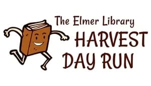 Elmer Library Harvest Day 5k Run 2026 logo