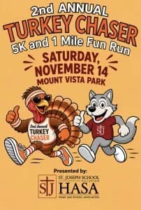 St. Joseph Fullerton 2nd Annual Turkey Chaser 5K 2026 logo
