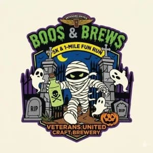Veterans United Brewing Boos and Brews 5k Race / 1 mile fun run 2026 logo