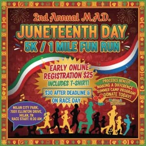 M.A.D. Juneteenth 5K 2026 logo
