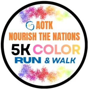 AOTK Nourish the Nations 5K Color Run/Walk 2026 logo