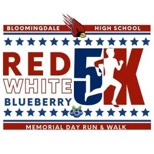 Bloomingdale High School Red, White & Blueberry Memorial Day 5k Run and Walk 2026 logo