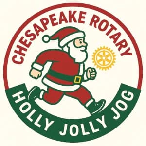 Chesapeake Rotary Holly Jolly Jog Race and Fun Run presented by the YMCA of South Hampton Roads 2026 logo