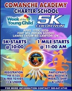 2026 Comanche Academy Charter School PTA Color Run logo