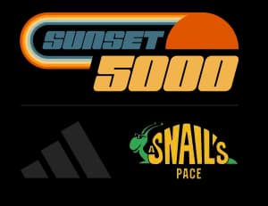 A Snail's Pace x Adidas Sunset 5000 2026 logo