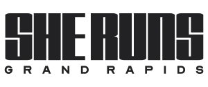 SHE RUNS Grand Rapids 2026 logo