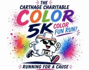The Carthage Charitable 5K Color Fun Run 2026 logo