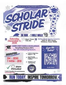 Weslaco Scholarship Foundation Scholar Stride 5k 2026 logo