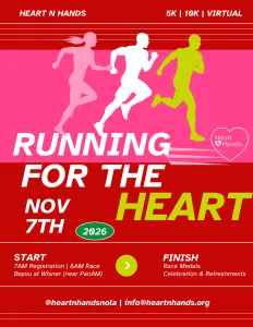 Running for the HEART 5K | 10K" RUN/WALK NEW ORLEANS 2026 logo