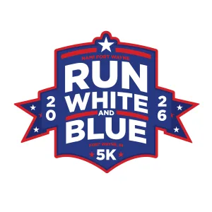 Run, White, and Blue 5K 2026 logo